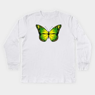 Green butterfly Kids Long Sleeve T-Shirt